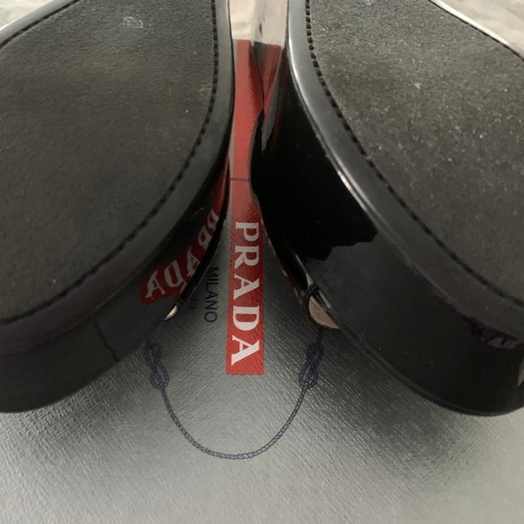 Prada Black Patent Platform Sandals-37.5/7.5-8 - Picture 9 of 12